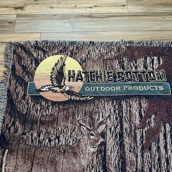 Hatchie Bottom Outdoor Products Woven Throw Tapestry Blanket 62x48 Inch Fringe - Picture 2 of 7